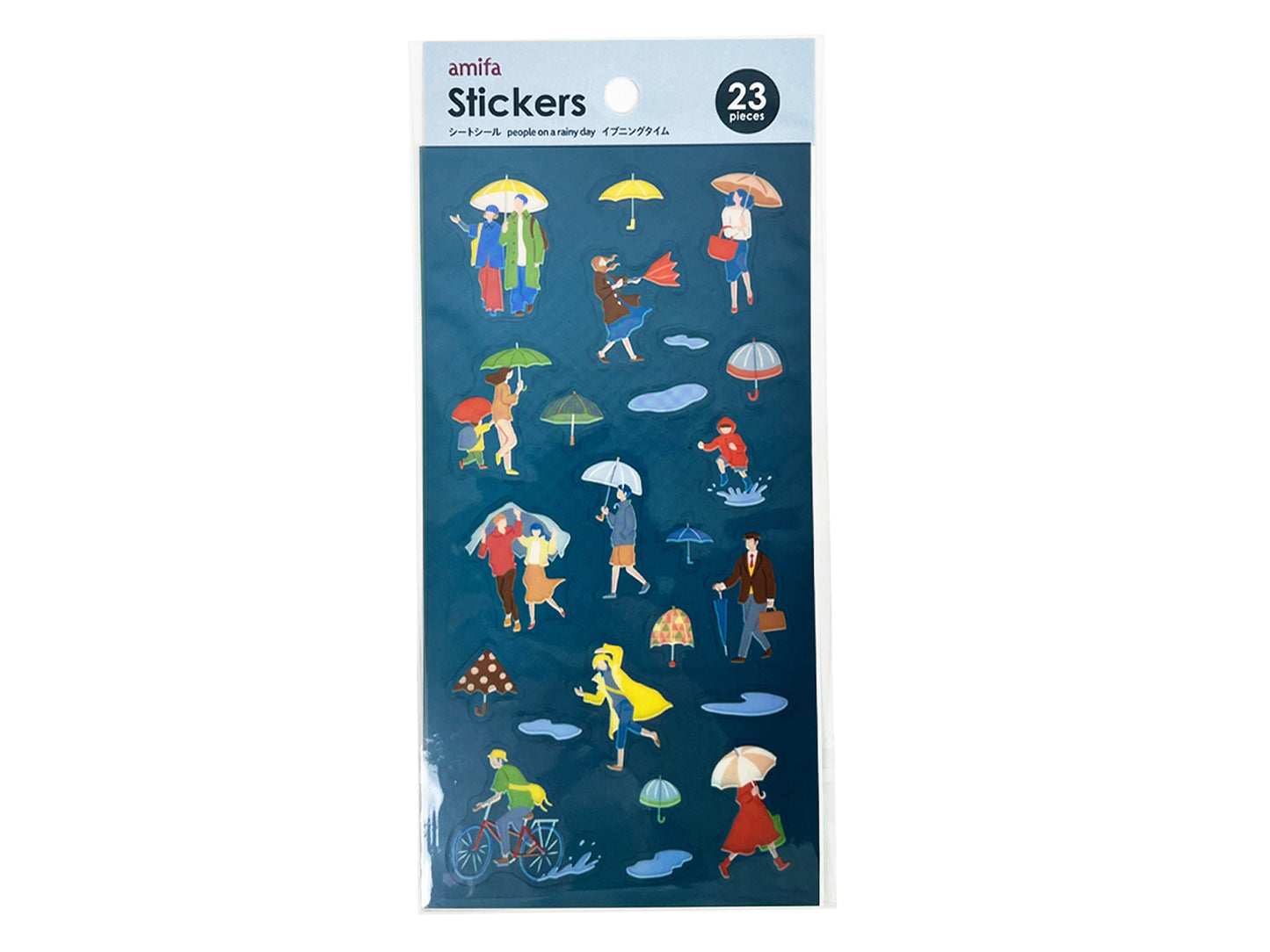 シール people on a rainy day イブニングタイム