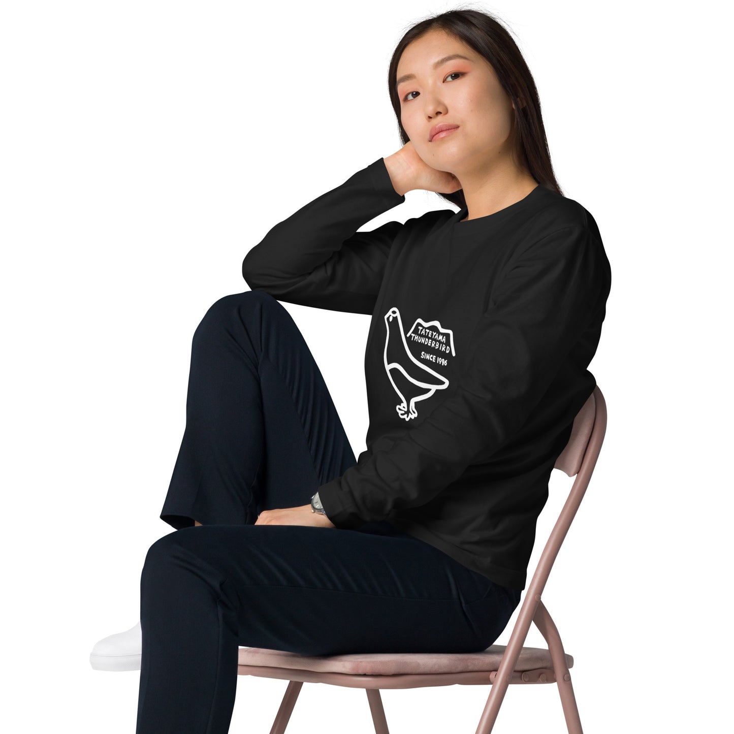Long-sleeved T-shirt (Raicho-kun) Black, Navy, Turquoise, Heather Gray, Light Pink