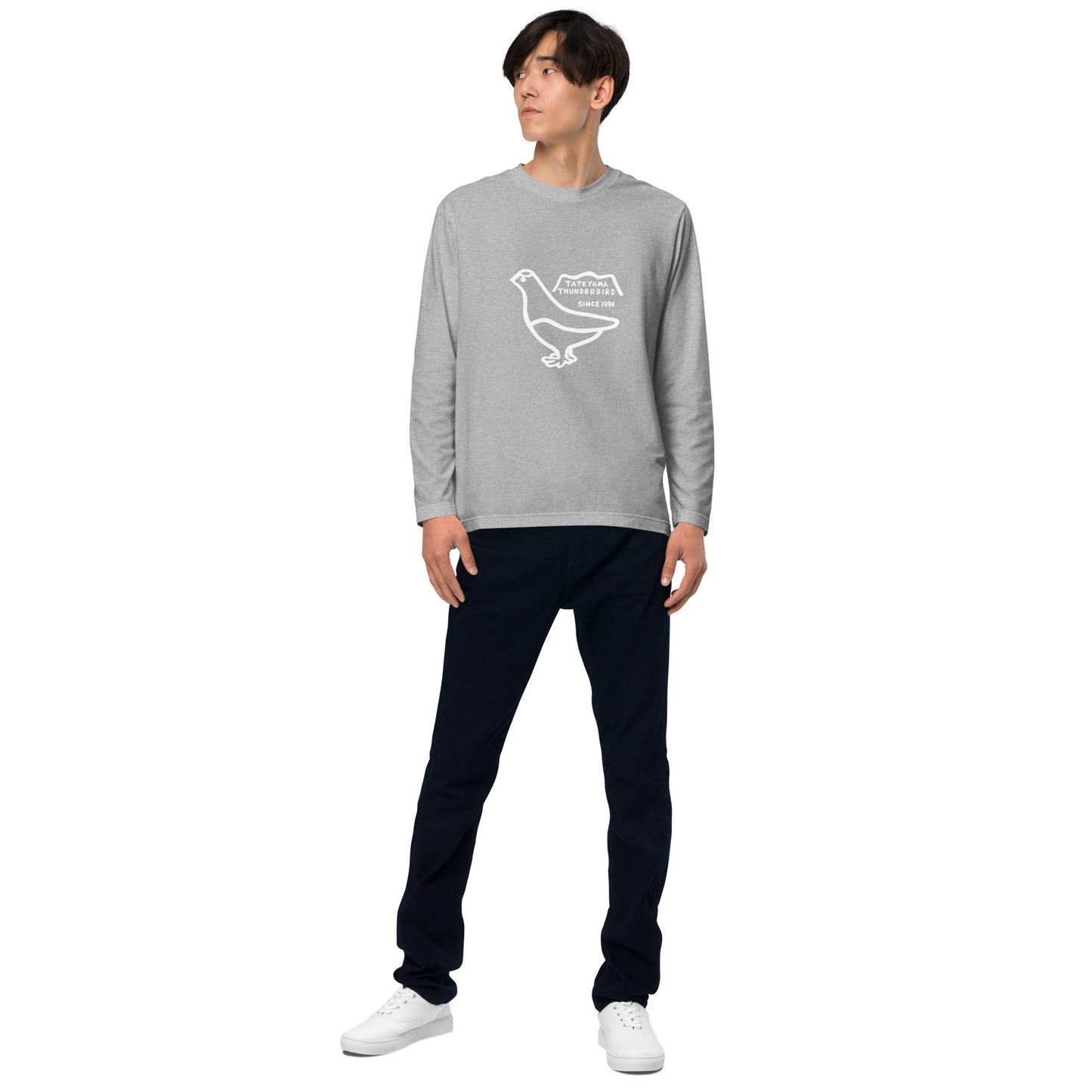 Long-sleeved T-shirt (Raicho-kun) Black, Navy, Turquoise, Heather Gray, Light Pink