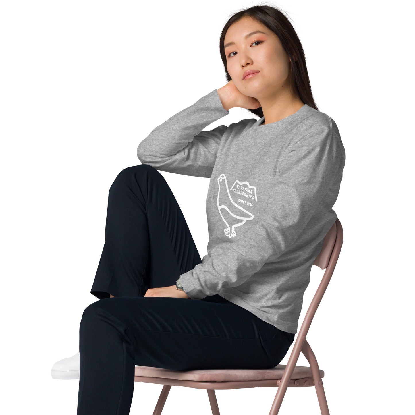 Long-sleeved T-shirt (Raicho-kun) Black, Navy, Turquoise, Heather Gray, Light Pink