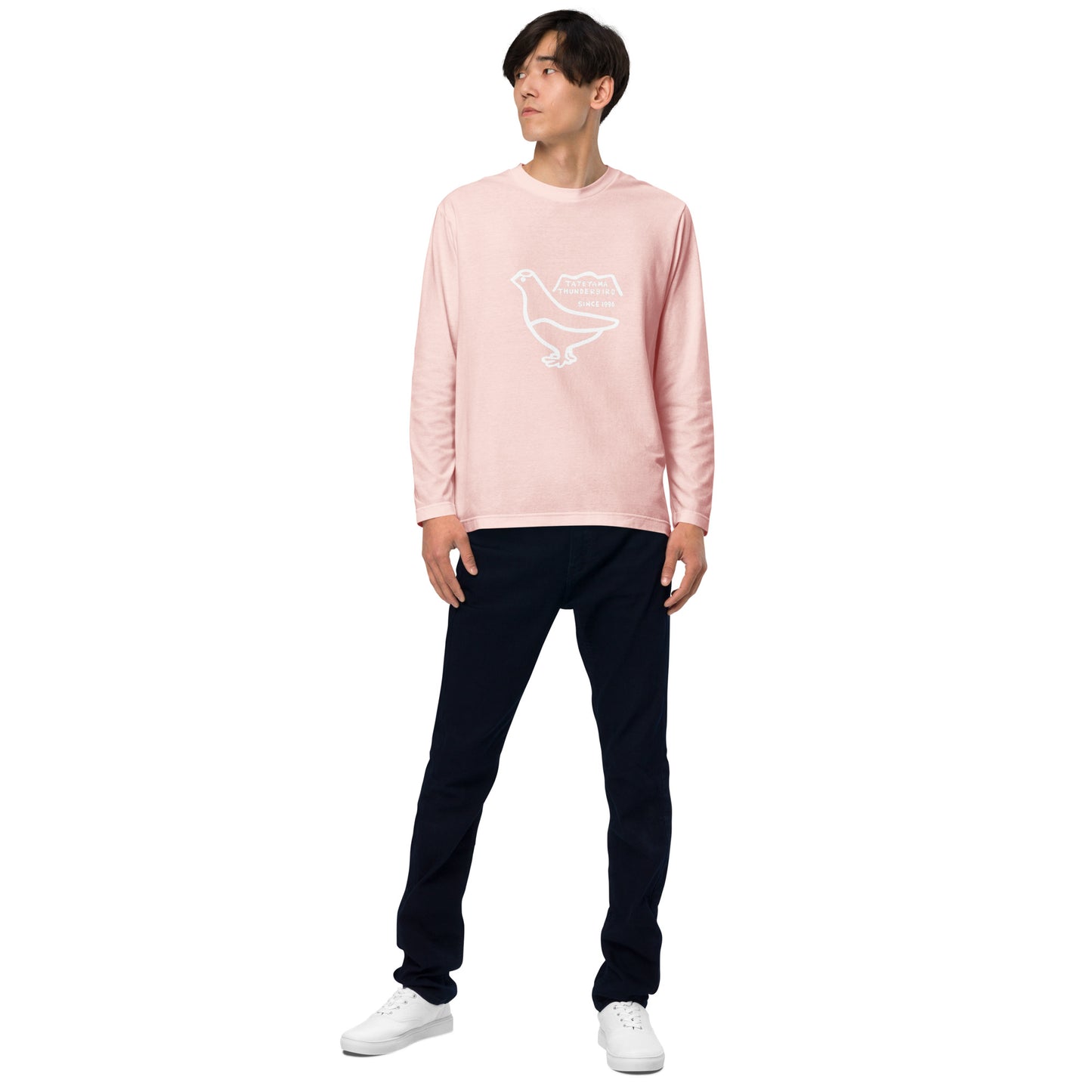 Long-sleeved T-shirt (Raicho-kun) Black, Navy, Turquoise, Heather Gray, Light Pink