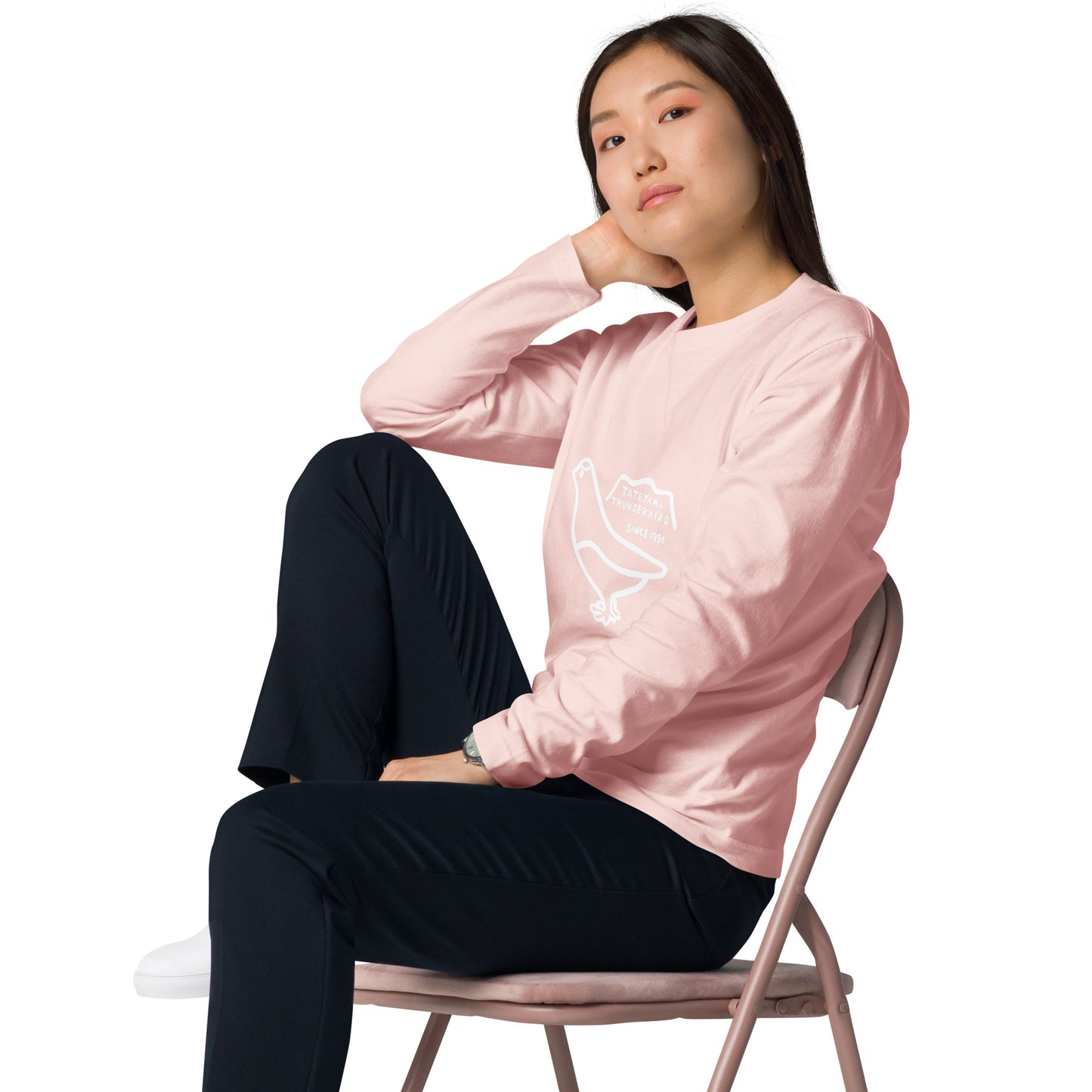 Long-sleeved T-shirt (Raicho-kun) Black, Navy, Turquoise, Heather Gray, Light Pink
