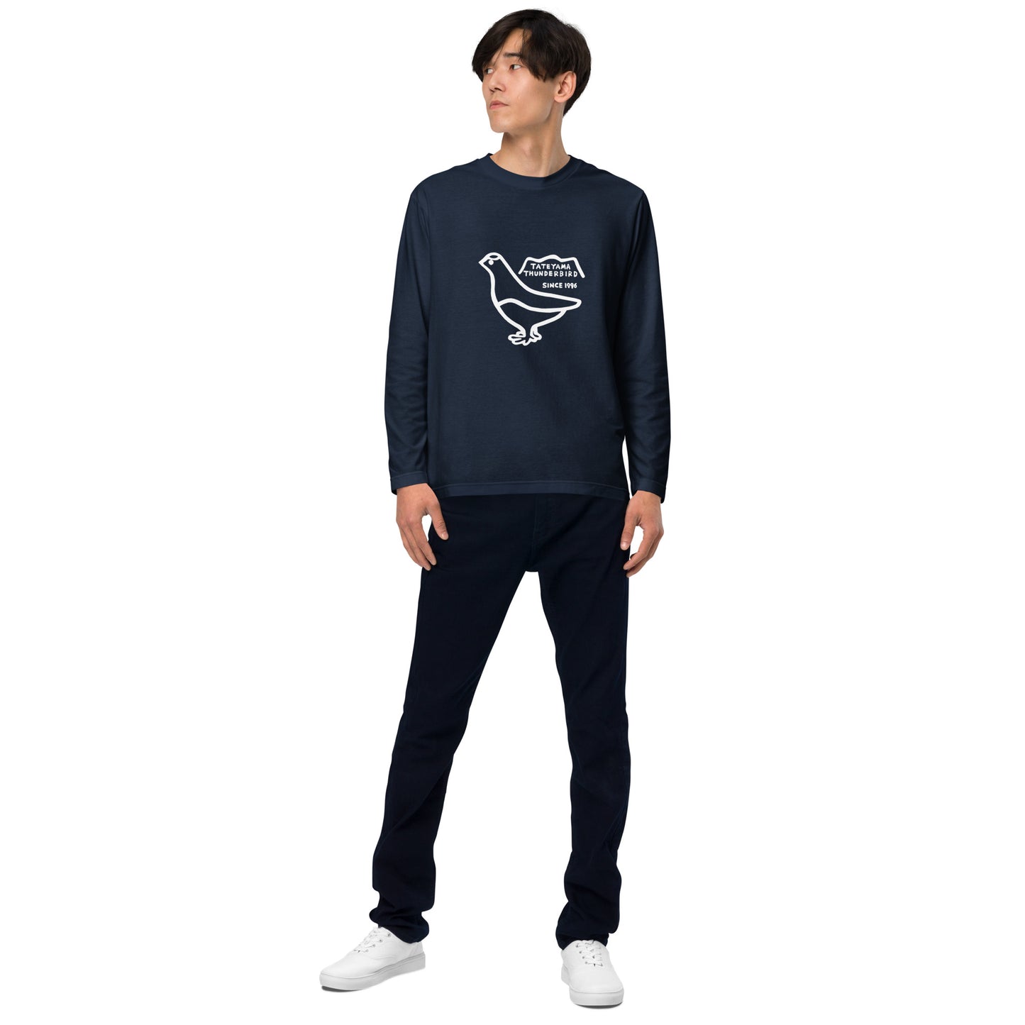 Long-sleeved T-shirt (Raicho-kun) Black, Navy, Turquoise, Heather Gray, Light Pink