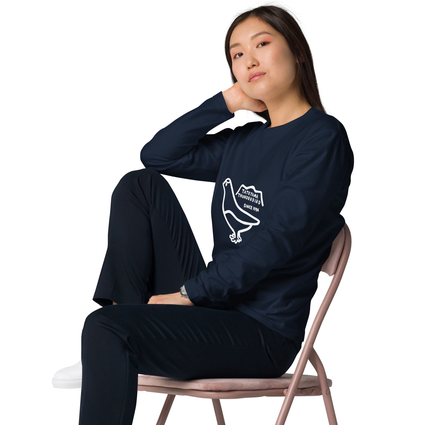 Long-sleeved T-shirt (Raicho-kun) Black, Navy, Turquoise, Heather Gray, Light Pink