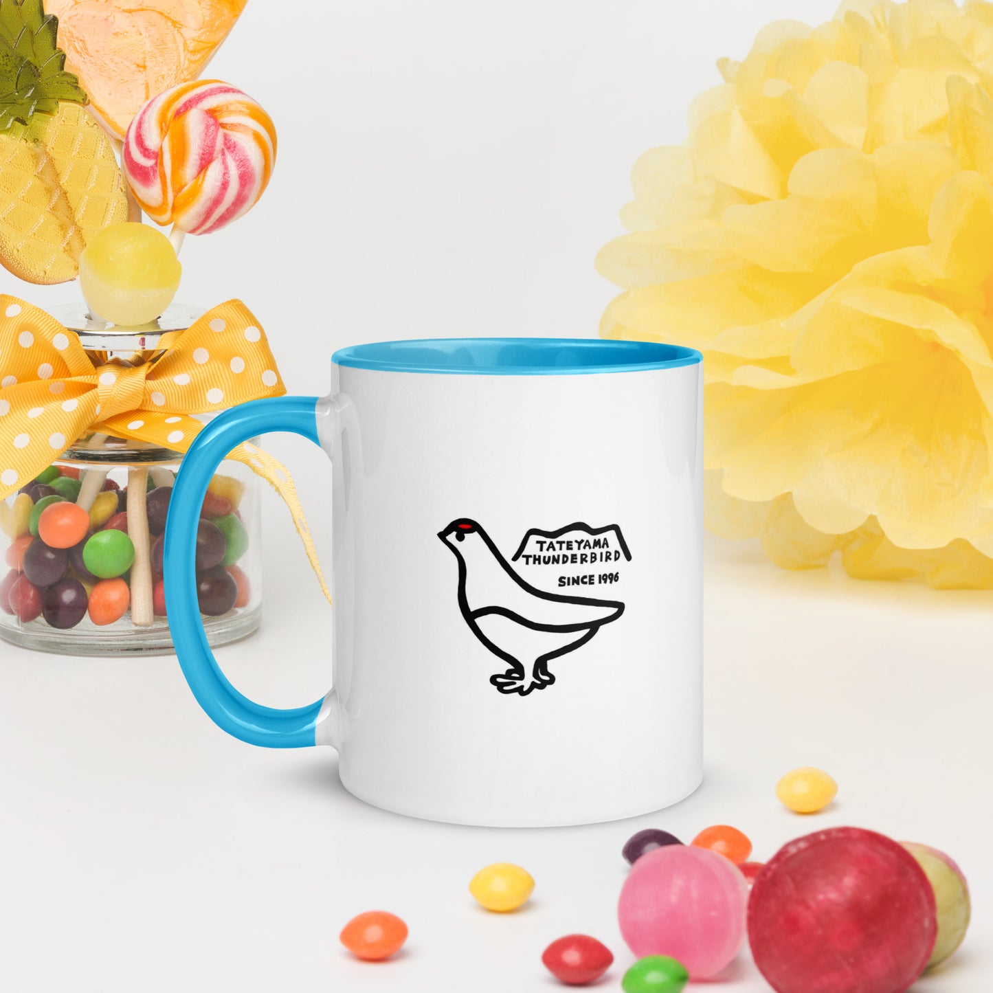 内側色付きマグカップ(雷鳥くん)