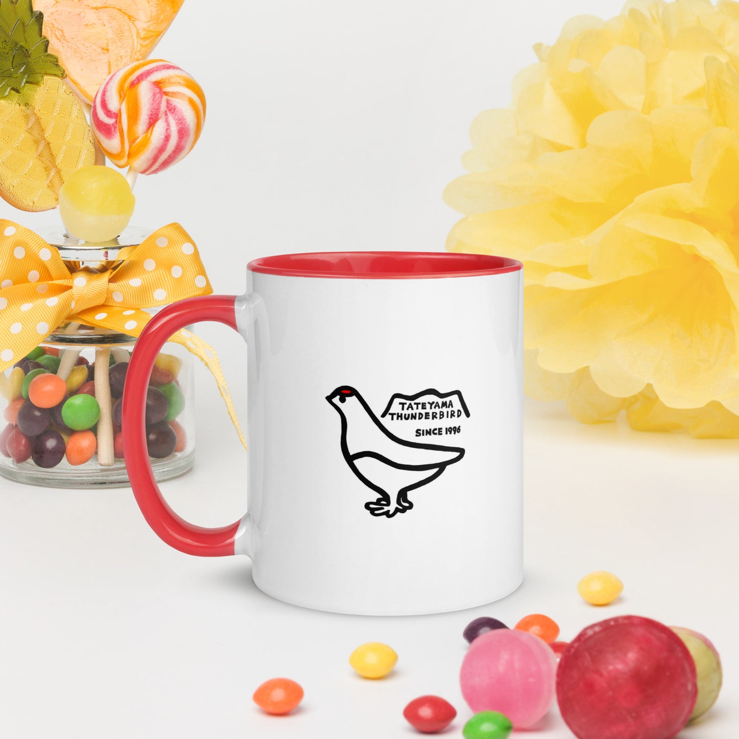 内側色付きマグカップ(雷鳥くん)