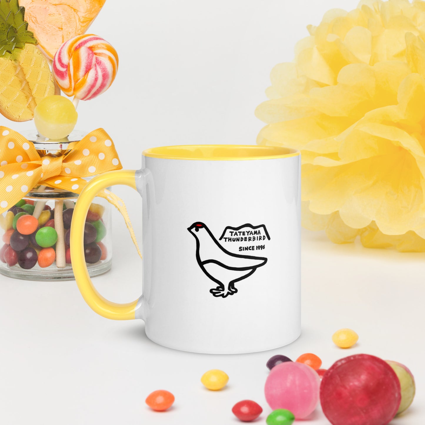 内側色付きマグカップ(雷鳥くん)