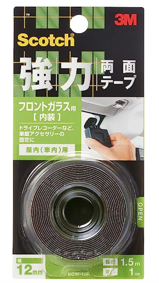 3M スコッチ 強力両面テープ フロントガラス用 幅12㎜長さ1.5ｍ