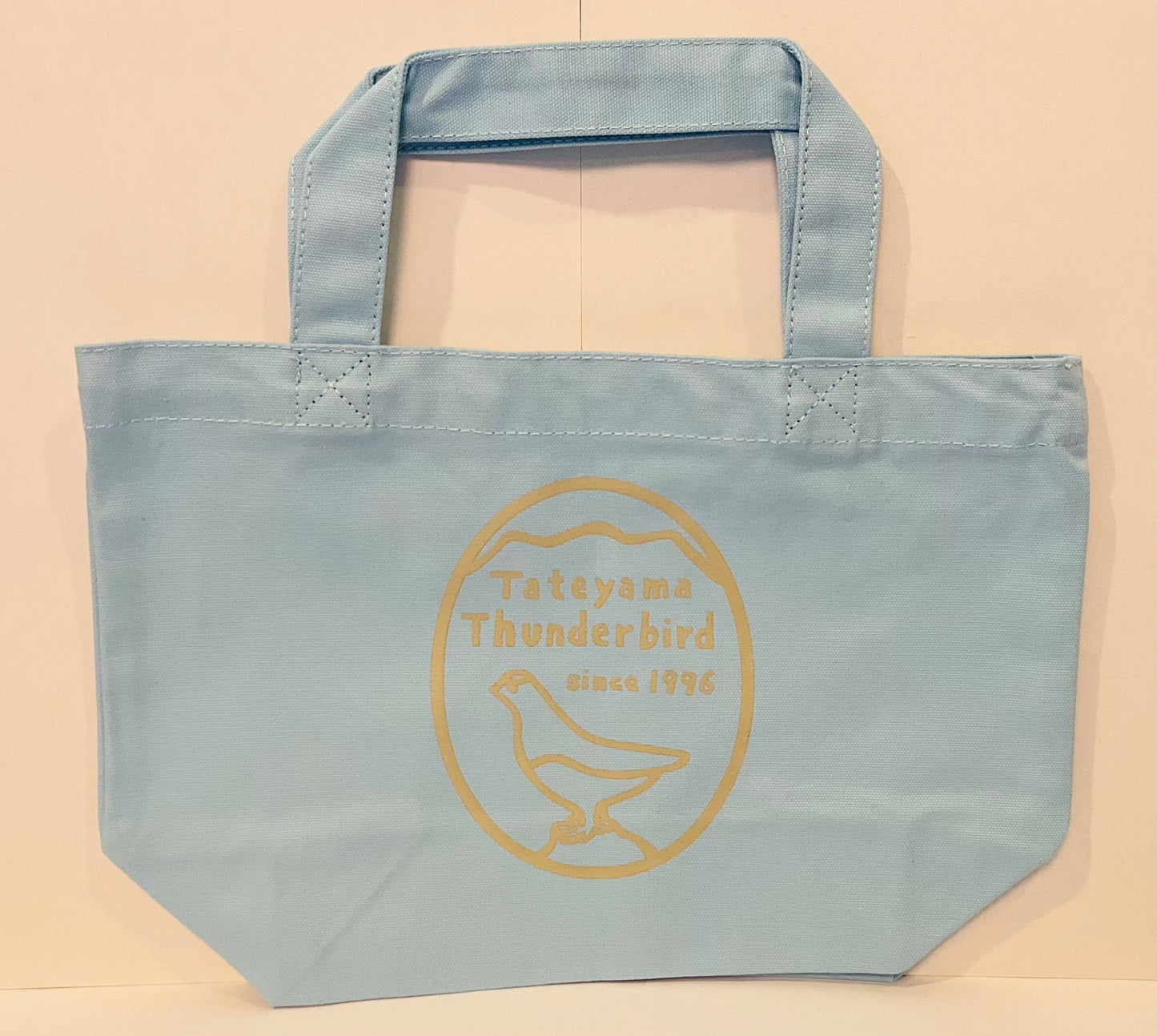 Canvas mini tote bag (Raicho standing in a circle) Fabric color: Pale blue